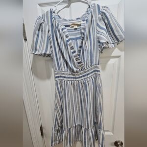 Striped Blue and White Dress